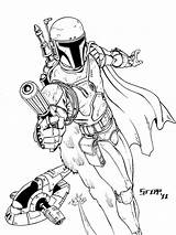 Boba Fett Coloring Printable Pages Getcolorings Color Getdrawings sketch template