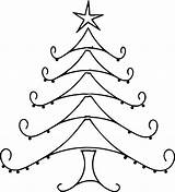 Christmas Line Clipart Cliparts Library Clip Draw Tree Easy sketch template