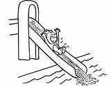 Wasserrutsche Malvorlage Ausmalbild Ausmalen Malen Schwimmbecken Bootsfahrt Farbstifte Rutscht Bildnachweise sketch template