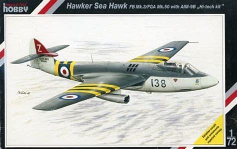 駿河屋 1 72 hawker sea hawk fb mk 3 fga mk 50 with aim 9b “hi tech kit