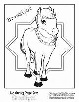 Coloring Pages Pony Printable Kids Life Personalized Princess Frecklebox Kiddo Ff Printed Few sketch template