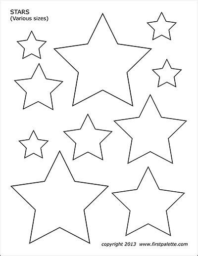 star template printable  sizes printable templates