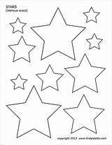 Stars Printable Various Sized Firstpalette Coloring Templates Pages sketch template