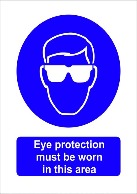 eye protection   worn   area sign  tech signs
