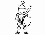 Caballero Espada Escudo Cavaleiro Caballeros Pintar sketch template
