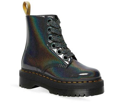 dr martens vegan molly rainbow platform gunmetal boots famous rock shop