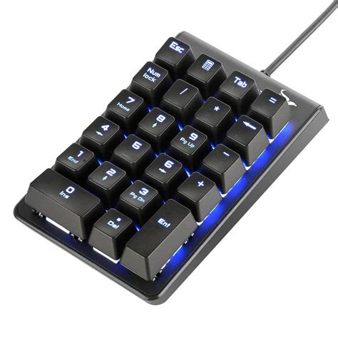 number pad mechanical usb wired numeric keypad  blue led backlit key  ebay
