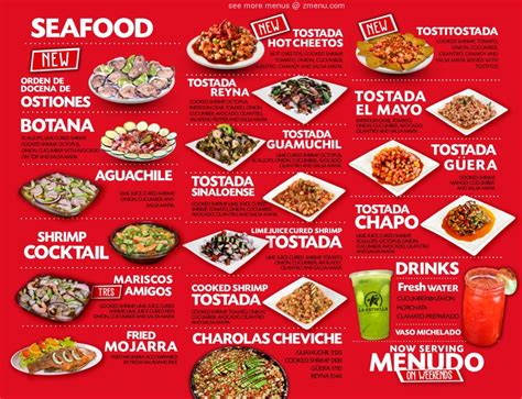 menu  la estrella tacos seafood restaurant manteca