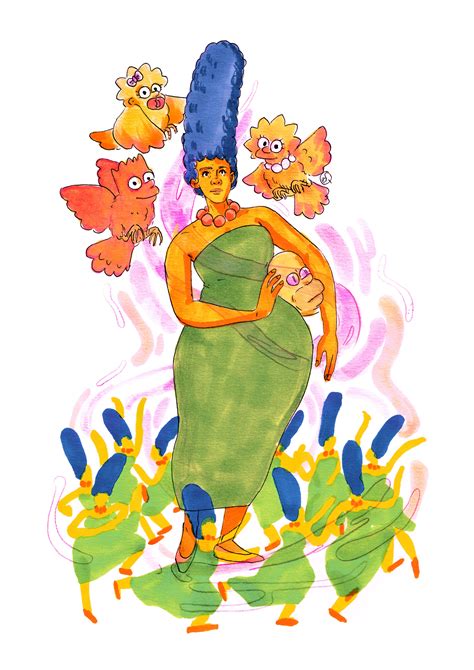 These Watercolours Imagine Marge Simpsons Feminist Awakening Vice