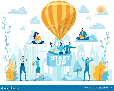 starting successful startup flat vector concept stock illustration illustration  management