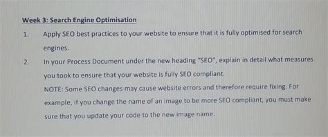 solved week  search engine optimisation  apply seo  cheggcom