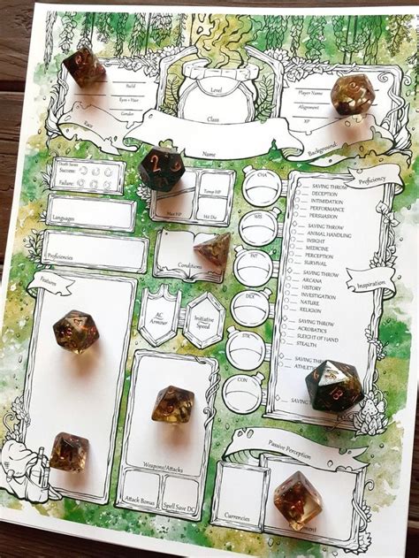 everbrew character sheets dandd 5e etsy in 2020 character sheet dnd