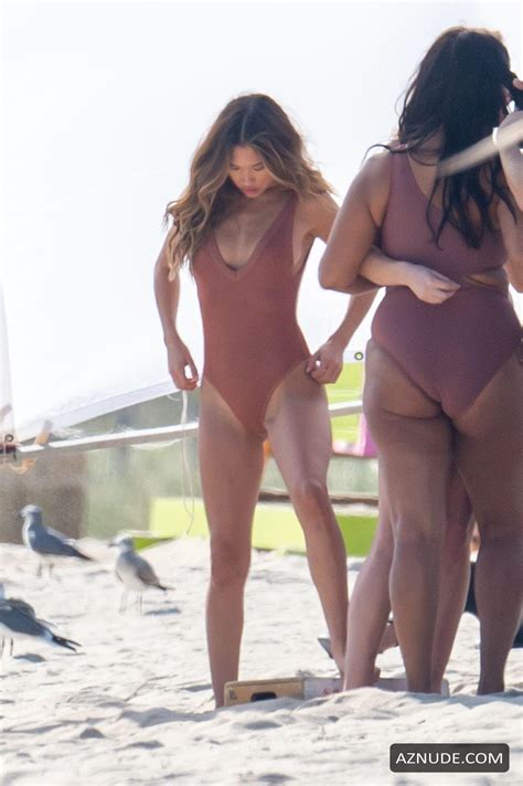 Jocelyn Chew And Erin Heatherton Are Seen During Swimwear Photoshoot In