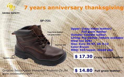 crazy horse leather safety shoes sf  seodasafety oem china manufacturer safety