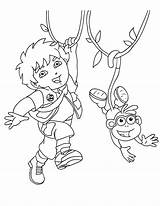 Diego Coloring Pages Printable Print Go Dora Monkey Explorer Kids Printables Cartoon Gabriel Swinging Color Sheets Bestcoloringpagesforkids Choose Board Popular sketch template