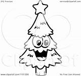 Christmas Tree Cartoon Clipart Happy Coloring Vector Outlined Thoman Cory Clip Clipartpanda Background Royalty Clipartof sketch template
