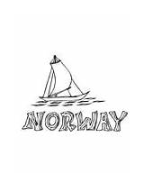 Coloring Norway Pages Nordland Boat Fjord Norwegian Template Supercoloring sketch template