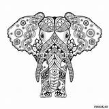 Elephant Zentangle Choose Board Coloring sketch template