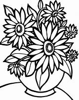Flower Vase Coloring Pages Beautiful Printable Kids Flowers Categories sketch template