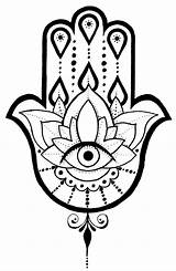 Hamsa Hand Drawing Tattoo Coloring Fatima Tatuaje Designs Diseño Template Lotus Easy Mão Desenho Created Artesanato Outline Mano Mosaico Em sketch template