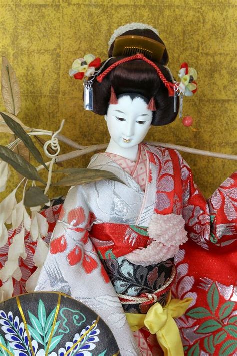 Japanese Geisha In Glass Case