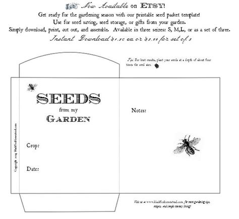 read  seed packet seed packet template seed packets seeds