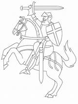 Knight Coloring Pages Knights Horse Medieval Sword Boys Kids Printable Shield Cliparts Book Sheets Vbs Simple Illustration Colouring Armor Drawings sketch template
