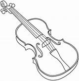 Violin Coloring Instrument Music Clip Pages Musical sketch template