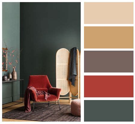 living room interior design color palette design red  green color