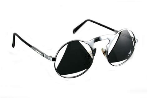 Round Silver Metal Frame Sunglasses With Cut Out Lenses Hi Tek Hi Tek