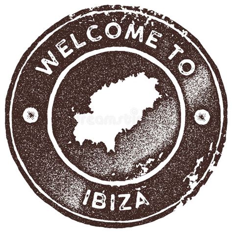 ibiza spain map silhouette postal passport stamp  vector icon