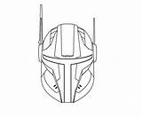 Mandalorian Armour Mando Boba sketch template