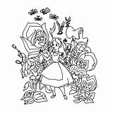 Alice Wonderland Wunderland Ausmalbilder Kolorowanki Alicja Krainie Kolorowanka Malvorlagen Bloemen Czarow Printable Letzte Sprookjes Obrazek Czarów sketch template