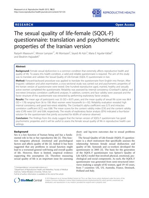 pdf the sexual quality of life female sqol f