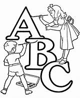 Abc Coloring Pages Alphabet Kids Letters Letter Printable Sheets Sheet Colour Activity Words Word Nursery Rhyme sketch template