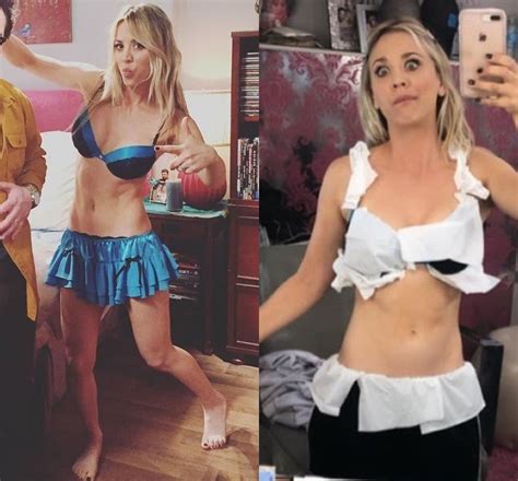 kaley cuoco behind the scenes in lingerie