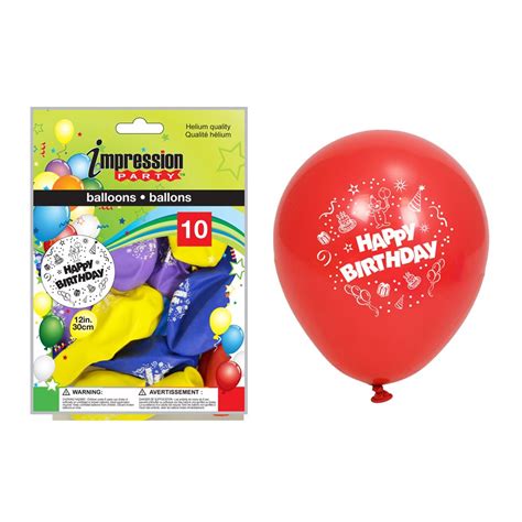 printed balloons happy birthday  pack assorted colors