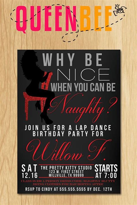 Naughty Or Nice Birthday Bachelorette Party Invite With Free