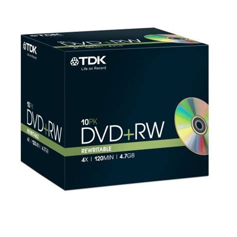 Tdk Dvdrw Recordable Disk Rewritable Cased 4x Speed 120min 4 7gb Ref