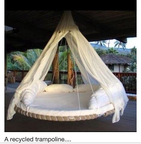 trampoline swing bed awesome things for the ponds porch bed recycled trampoline
