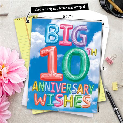 inflated messages 10 stylish milestone anniversary big card