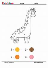 Giraffe Worksheet Numbers Jirafa Kidzezone Tulamama sketch template