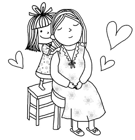 mother  daughter coloring pages    print