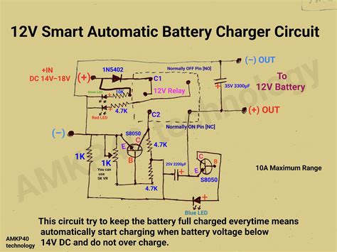 smart automatic battery charger circuit  auto start charging function