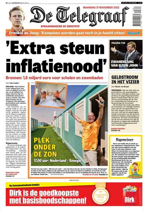 newspaper de telegraaf netherlands newspapers  netherlands mondays edition november