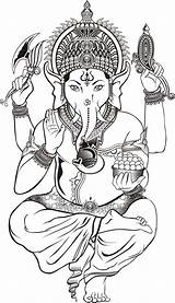 Ganesha Ganesh Hindu Shiva Deity Ganapati Hinduism Chaturthi Getcolorings Coloriage Dewa Gaja Greeting Diwali Tatouage Mandalas Dewi Pngtree Elefante Bouddha sketch template