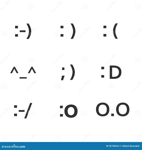 emoji faces keyboard symbols smile symbols stock vector illustration