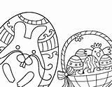 Easter Eggs Basket Coloring Coloringcrew sketch template