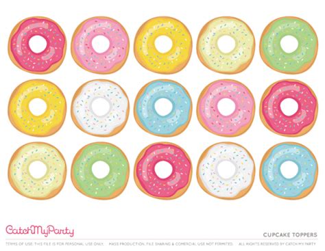 sweet  donut party printables  catch  party