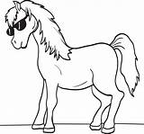 Horse Coloring Cartoon Pages Horses Kids Printable Drawing Clipart Print Realistic Color Clydesdale Pony Clip Getdrawings Sunglasses sketch template